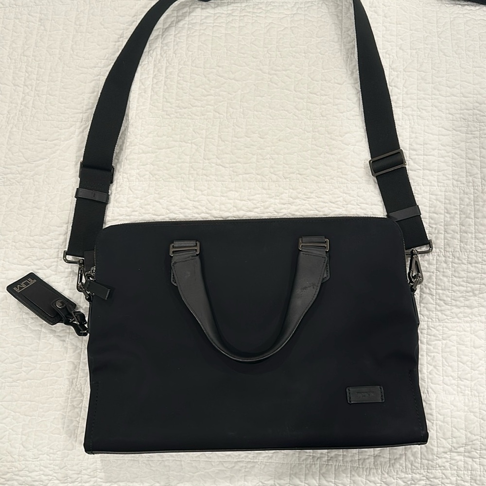 Tumi Laptop Nylon/Leather Briefcass